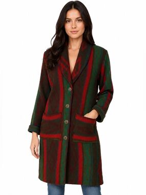 Vintage Miller Stockman Southwestern Wool‎ Coat Aztec Pattern Long Boho Jacket